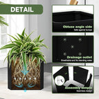 Metal Planter Box-26 L X26 W X26 H-Steel Planters for Outdoor Plants, Large Square Planter Box, Heavy Duty Black Metal Planter Pot for Patio, Deck, Garden, Yard, Drainage Holes, Easy Assembly