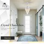 3 Pack Chrome Crystal Pendant Light, Modern 3 Tiers K9 Crystal Chandelier Mini Ceiling Pendant Light Fixture for Kitchen Island Dining Room Hallway Bedroom Closet