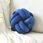 Knot Pillow Ball, Soft Decorative Throw Pillows Cushion, 11 Inch Round Plush Knotted Pillows Navy Blue Pillow, Modern Home Throw Knot Decorative Cushion for Bedroom, Sofa, Couch
