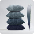 Topfinel Decorative Throw Pillow Covers Cushion Cases, Set of 4 Soft Velvet Modern Double-Sided Designs, Mix and Match for Home Decor, Pillow Inserts Not Included (12x12 inch, Blue)