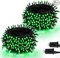 SANJICHA 2-Pack 66FT 200LED Green Halloween Lights for Indoor/Outdoor, Super Bright Plug in Fairy Lights, Waterproof String Lights for Festive Decorations St Patrick's Day Garden Tree