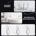 2-in-1 Quadrate Dispensers for The Shower,Shower soap Dispenser,Conditioner Dispenser, Shampoo Dispenser,No Drilled Wall Mounted Distributor,Hotel,Bathroom,Home (Double, White)