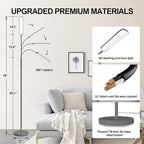 Grey LED Floor Lamp, 18W 1800LM Bright Floor Lamps with Remote & Works with Smart Plug, Dimmable Timing Eye Caring Reading Light Modern Standing Floor Lamp for Living Room Bedroom Office