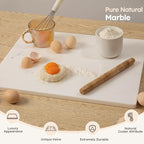 Diflart Natural Marble Stone Cutting Board for Kitchen, 16x20 Inch, White with Gold Veins, Marble Slab Pastry Board Large with Non-Slip Feet for Baking, Cheese, Charcuterie, Chocolate, Pack of 1 Pcs
