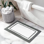 GRANNY SAYS Microfiber Bathroom Rugs Non Slip Washable, Water Absorbent Bath Mats for Tub, Soft Bath Mats for Bathroom Floor & Shower, Bath Rug, 16" x 24", Deep Grey Bath Rugs