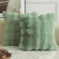 MANDIOO Pack of 2 Thick Plush Wool Decorative Throw Pillow Covers Super Soft Wave Bubble Fur Velvet Cushion Covers Pillow Shams for Couch Bed Living Room 22x22 Inch Sage Green