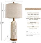 OYEARS 26.5" Table Lamp Set of 2 for Bedroom Living Room with USB A+C Charging Ports Modern Farmhouse Bedside End Lamps Rustic Nightstand Lamps,Brown