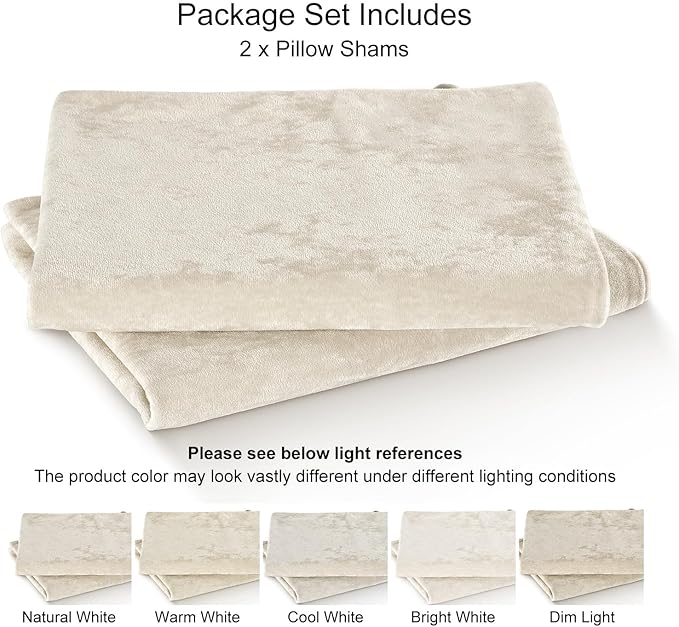 PHF Truly Velvet Pillowcases King Size, No Insert, 2 Pack Ultra Soft Breathable Pillow Shams Covers with Envelope Closure, 20" X 36" Luxury Cozy Warm Fuzzy Flannel Pillow Cases, Sand