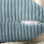 MIULEE Dusty Blue Corduroy Pillow Covers Pack of 2 Boho Decorative Spliced Throw Pillow Covers Soft Solid Couch Pillowcases Cross Patchwork Textured Cushion Covers for Living Room Bed Sofa 20x20 inch
