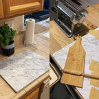 Diflart Natura Marble Stone Pastry Board for Kitchen, 16x20 Inch, Gray with White Veins, Marble Cutting Board Large with Non-Slip Feet for Keep the Dough Cool and Chocolate Tempering, Pack of 1 Pcs