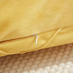 JAUXIO Diamond Pinch Pleated Crystal Velvet Pillowcases 2 Pack Solid Pintuck Throw Cushion Cover for Home Decor Hidden Zipper Closure (Yellow, King)
