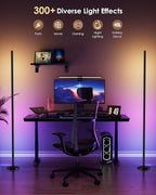Corner Floor Lamp, 65" RGB Color Changing Mood Light with Remote Control, Dimmable LED Corner Lamp with Music Sync, Modern Floor Lamp for Living Room Gaming Room