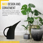 KP Kool Products Watering Can 1/2 Gallon - Small Watering Can for Indoor Plants - Outdoor Watering Can - Black Plant Waterer - Plastic Watering Can for Garden - 1 Pack