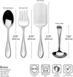 Mikasa Bravo Flatware Service for 8 with caddy, 18/10 Stainless Steel, Silverware Set with Serving Utensils and Expandable Caddy, 52 Piece
