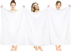 American Soft Linen Oversized Bath Sheet 40x80 Extra Large for Bathroom, 600 GSM 100% Cotton Turkish Jumbo Bathsheet Towels for Adults, White Bath Sheet