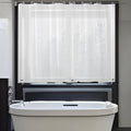 Waterproof Shower Curtain for Window Inside Shower, 60x48 Inches Length Plastic Bathroom Window Curtain Heavy Duty Vinyl with Hooks, Silky Frost, 60x48
