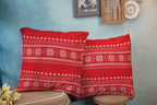 CAPSCEOLL 2PCS Red Throw Pillow Covers 18X18Inch Christmas Red Reindeer Snow Snowflake Traditional White Winter Xmas Pillow Covers Decorative for Bedroom Sofa Living Room Pillow Covers Decorative