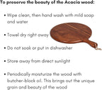 BIRDROCK HOME Acacia Wooden Cheese Serving Board with Handle - Charcuterie, Appetizers, Kitchen Platter, Grazing Board, Pizza, Meat, Bread, Cutting, Party, Food Display Tray - Espresso, 15", Round