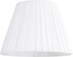 GO&SO 2 Pack Linen Pleated Bell Lamp Shades for Table Lamps, Wall Lamps,5"x9"x6.4" (Spider) White Lampshades Small Natural Fabric Bedroom, Living Room Traditional Decoration Replacement