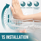 TAILI Corner-adaptive Suction Cup Shower Caddy 2 Pack, Stainless Steel Rustproof Corner Shower Shelves, Drill-Free Wall Mounted Baskets, Large Capacity Removable Suction Cup Bathroom Organizer, White