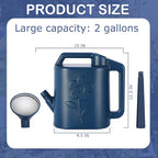 2 Gallon Watering Can for Indoor Plants, Garden Watering Cans for Outdoor Plant House Flower, Modern Plant Watering Can Large Long Spout with Sprinkler Head