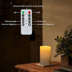 Homemory 4" x 6" Large Waterproof Outdoor Flameless Candles, Battery Operated Flickering LED Pillar Candles with Remote and Timers for Indoor Outdoor Lanterns, Long Lasting, Dark Ivory, Set of 2
