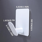 DELITON Adhesive Hooks for Hanging, 8 Pack White Wall/Towel Hooks for Bedroom Kitchen No Drill, Heavy Duty Sticky Shower Hook for Robes Coats Waterproof Stainless Steel