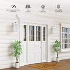 White Motion Sensor Outdoor Lights, 2-Pack Modern Dusk to Dawn Outside Light with 4 Modes, Exterior Lighting Fixtures for House, Entry, Porch, Patio, Garage, Brightness Distance Adjustable