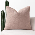 MIULEE Textured Boucle Throw Pillow Cover Pink Accent Solid Eruo Sham Pillow Case Decorative Soft Pack of 1 Couch Cushion Chair Sofa Bedroom Livingroom Home Decor,24x24 Inch