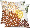 Brown and Yellow Floral Pillow Covers 20x20 Set of 2 Outdoor Waterproof Decorative Throw Pillows Summer Pillow Covers Polyester Cushion Case Decor for Couch Patio Funiture Garden Porch 011E20