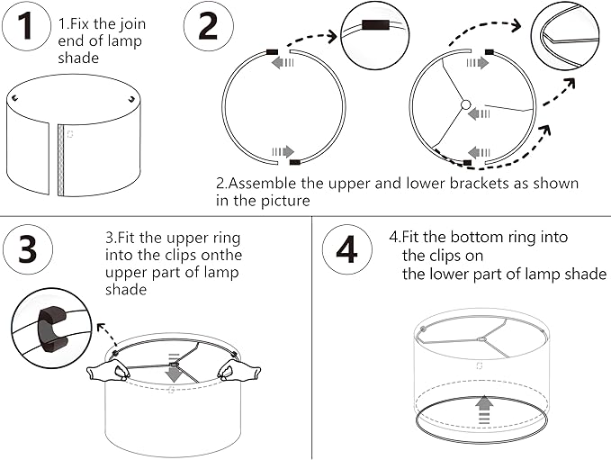 White Linen Lampshades Set of 2 Large, Drum Lamp Shade 16" Top x 16" Bottom x 12" High (Spider) Modern Lamp Shades for Table Lamps & Floor Lamp - Lampshades Replacement,Required Assembly -By GO&SO