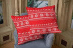 CAPSCEOLL 2PCS Red Pillow Covers 20X20Inch Christmas Red Reindeer Snow Snowflake Traditional White Winter Xmas Couch Pillow Cover for Bedroom Sofa Living Room