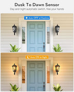 VIANIS Black Dusk to Dawn Outdoor Lighting, Vintage Outdoor Sconce Lights with Water Ripple Glass, 100% Aluminium Anti-Rust Waterproof Patio Wall Light Fixture, Outside Porch Lantern for House Garage