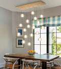 Crystal Chandeliers for Living Room Dining Room Light LED Pendant Lights Fixtures Lighting Chandelier for Foyer Entrance Gold