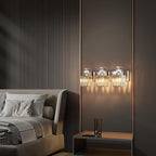 Modern Bathroom Vanity Light, 3-Light Nickel Bathroom Lighting Fixtures Over Mirror, 20.5" Crystal Wall Light Sconce for Bathroom/Bedroom/Vanity, Includes LED Bulbs, Easy Installation