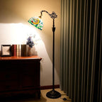 Tiffany Floor Lamp 12 Inch Stained Glass Orange Shrimp Tiffany Style Reading Lamp Retro Home Decoraton Comfortable And Relaxing Atmosphere Suitable Living Room Bedroom Coffee Shop Restaurant Study