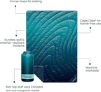 Rumpl Original Puffy Blanket - Warm, Water-Resistant Camping Blanket with 100% Recycled Synthetic Insulation, 52"x75", Original Puffy V2, Ocean Fade