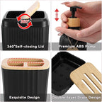 32PCS Bathroom Set Bathroom Accessories with Shower Curtain and Bath Towel,Trash Can,Bathroom Decor,Black Shower Curtain Set,Toilet Brush,Trash Can & 3PCS Soap Dispenser