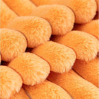 ZLINA Set of 2 Orange Faux Fur Decorative Throw Pillow Covers Fluffy Striped Pillowcase Cushion Covers 22 x 22 Inch Decor Sofa Couch Bedroom