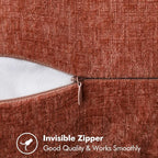 MIULEE Pack of 2 Fall Couch Throw Pillow Covers 12x20 Inch Burnt Orange Farmhouse Decorative Pillow Covers with Stitched Edge Soft Chenille Solid Dyed Pillow Covers for Sofa Bed Living Room