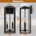 Outdoor Sconce Light for House 16 Inch Large, Two Candle Light Outdoor Light Fixture Exterior Lighting Lantern for Front Porch IP65 Waterproof Outside Wall Mounted Lamp, E12