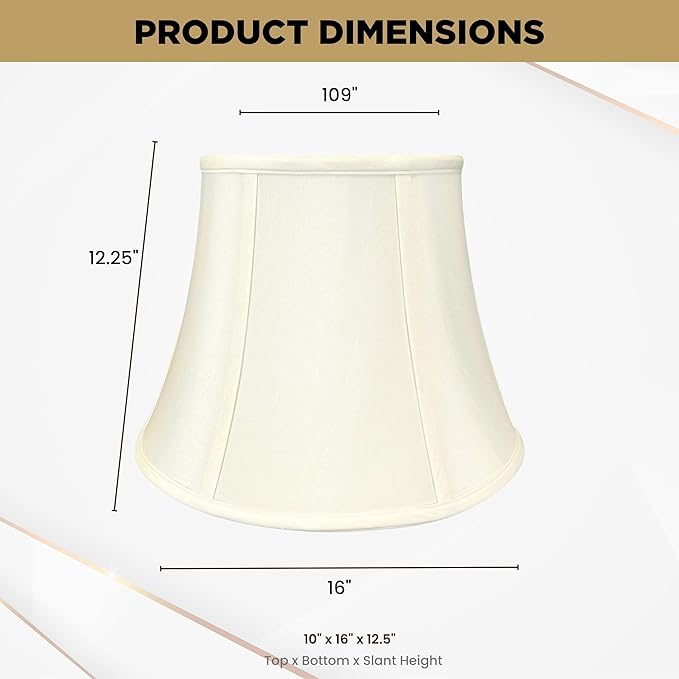 Royal Designs Modified Bell Lamp Shade - Eggshell - 10 x 16 x 12.5