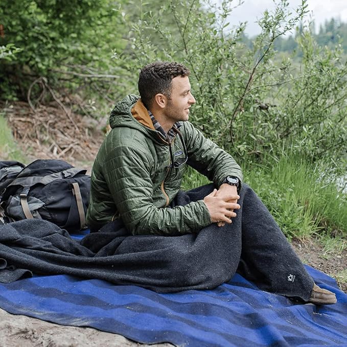 Arcturus Military Wool Blanket - Warm, Thick, Washable - Great for Outdoors, Camping, Stadium Blanket, Picnics, Travel - Car & Bushcraft Survival Kits