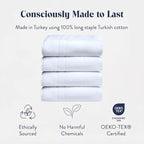 Brooklinen Super-Plush Turkish Cotton Bath Towel Set - Includes 4 Bath Towels Cotton, 820 GSM, Highly Absorbent, Machine Washable, Perfect for Home & Bathroom (White)