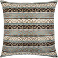 Large Kilim Throw Pillow Covers Turquoise and Black - 22 x 22 Inches Decorative Pillows, Retro Room Decor for Couch, Bohemian Square Case for Farmhouse, Southwestern, Middle Eastern