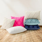 decorUhome Throw Pillow Covers 26x26 Inch Set of 2, Soft Plush Faux Fur Wool Hot Pink Couch Pillow Covers, Decorative Neutral Pillow Cases for Bed Sofa Living Room Home Decor