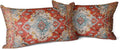 Snycler Boho Throw Pillow Covers 12x20 inch Set of 2 Boho Rug Carpet Double Sided Pattern Cotton Soft Pillow Case Cushion Cover Pillowcase for Couch Sofa Bed Decorative (Orange)