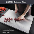 304 Stainless Steel Cutting Board – Stainless Steel Kitchen Chopping Boards Non-Slip, Dishwasher Safe – Ideal for Meat, Vegetables, Fruits, Bread & Baking – Commercial & Home Use (27.5 * 19.6in)