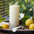 Luminara Realistic Artificial Moving Flame Outdoor Pillar Candle - Moving Flame LED Battery Operated Lights for Outside Christmas, Thanksgiving - Remote Ready - Remote Sold Separately - 3.25" x 6.5"