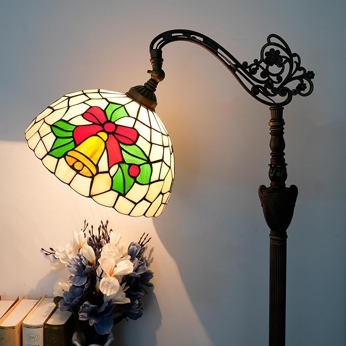 Tiffany Floor lamp 12 inch Stained Glass lamp Yellow Bell Adjustable Classical Art Floor lamp ADAPTS to Bedroom Dining Room Living Room Office and Other Tiffany Retro Style Home Decoration Crafts